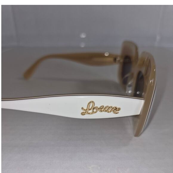 Loewe x Paula\'s Ibiza  Layered Rectangular Frame Sunglasses White and Beige main image 14